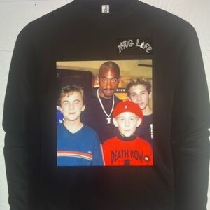 Black Graphic Sweatshirt 2pac and Malcolm in the Middle Cast Thug Life Design
